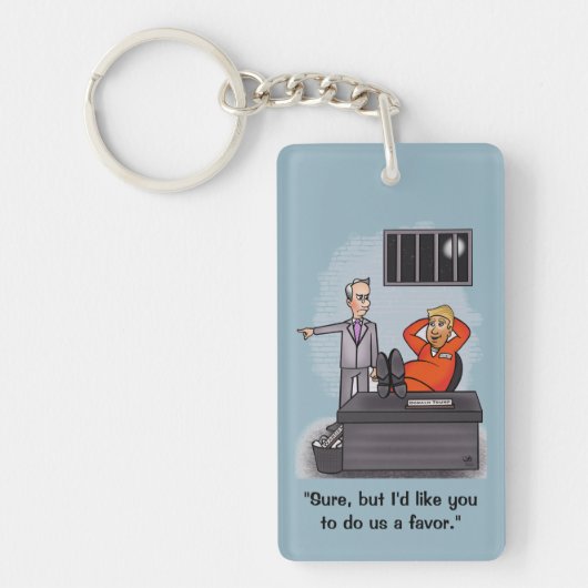 ドナルドトランプ長方形キーチェーン キーホルダー (正面)