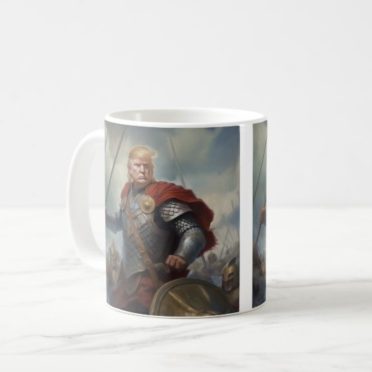 ドナルドトランプ2024バイキング戦士ヒーローおもしろいAI コーヒーマグカップ (正面左)