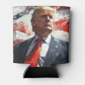ドナルドトランプ2024ヒーローオイルペインティングスタイルAI 缶クーラー (正面)