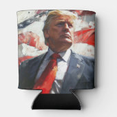 ドナルドトランプ2024ヒーローオイルペインティングスタイルAI 缶クーラー (裏面)