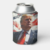 ドナルドトランプ2024ヒーローオイルペインティングスタイルAI 缶クーラー (缶裏面)