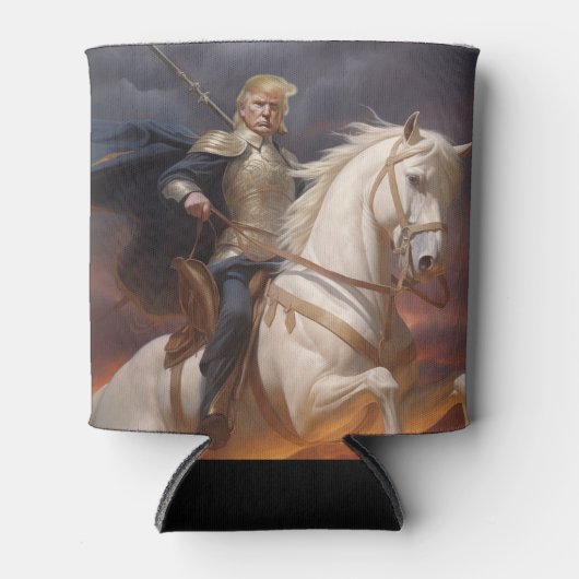 ドナルドトランプ2024ホワイトホースナイトヒーローおもしろいAI 缶クーラー (正面)