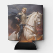 ドナルドトランプ2024ホワイトホースナイトヒーローおもしろいAI 缶クーラー (裏面)