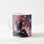 ドナルドトランプ2024軍隊ヒーローPro-Trump おもしろい AI コーヒーマグカップ (正面左)