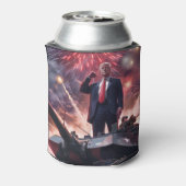 ドナルドトランプ2024軍隊ヒーローPro-Trump おもしろい AI 缶クーラー (缶裏面)