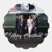 ドナルドトランプ&メラニア軍隊クリスマスカスタム オーナメントカード (正面)
