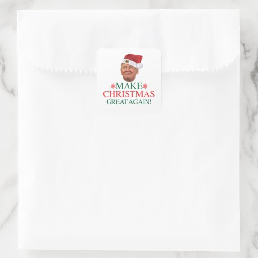 ドナルドトランプ – 再びクリスマスを作素晴らしるステッカー スクエアシール (バッグ)