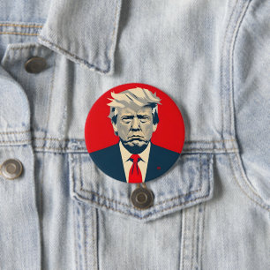 ドナルドトランプMAGAレッド&ネイビーカーマジント 缶バッジ