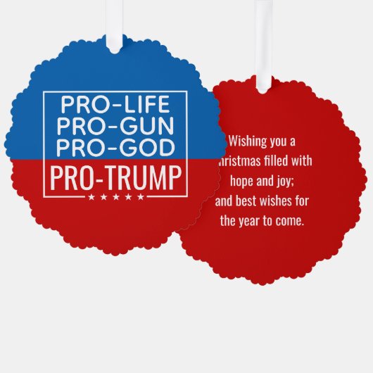 ドナルドトランプPro-Life Pro-Gun Pro-God Pro-Trump オーナメントカード (正面/裏面)
