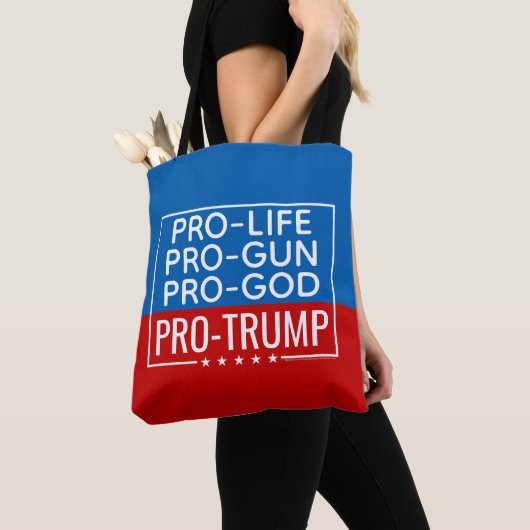 ドナルドトランプPro-Life Pro-Gun Pro-God Pro-Trump トートバッグ (クローズアップ)