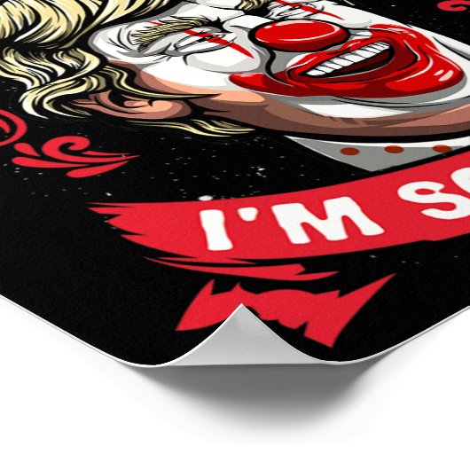 ドナルドトランプTシャツレジスおもしろいピエロメンズ ポスター (角)