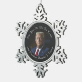 ドナルドト最高のラップはまだオーナメント来中 スノーフレークピューターオーナメント (右)