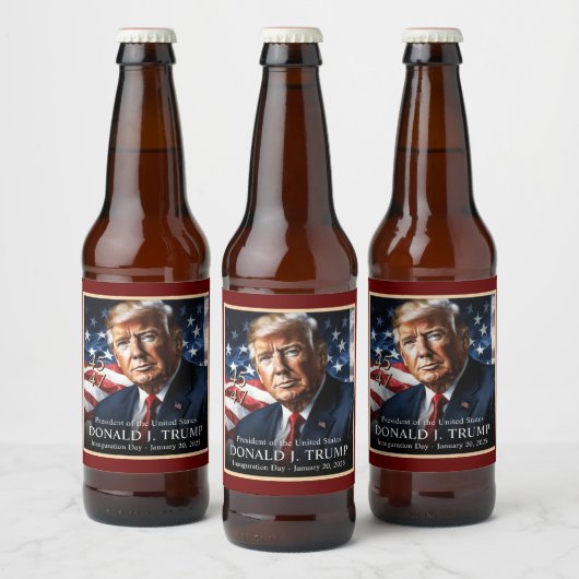 ドナルド大統領のトランプ就任式コレクター ビールラベル (ボトル)