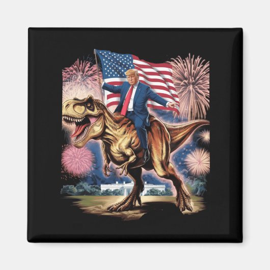 ドナルド大統領Tレックス恐竜ホワイトハウス マグネット (正面)