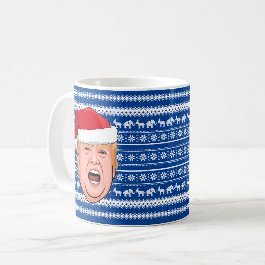 ドナルド怒トランプのクリスマス コーヒーマグカップ (正面左)