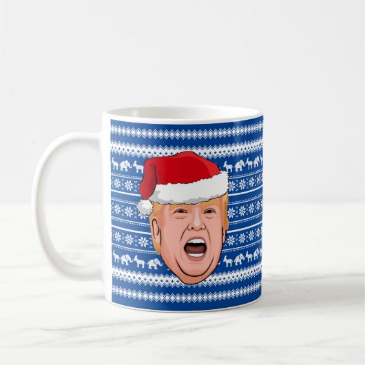 ドナルド怒トランプのクリスマス コーヒーマグカップ (左)