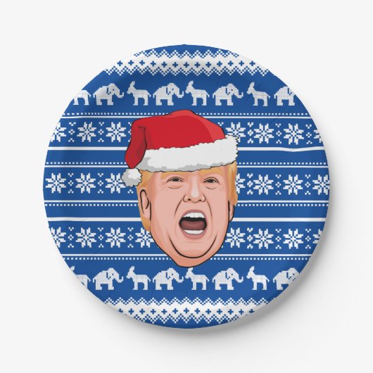 ドナルド怒トランプのクリスマス ペーパープレート (正面)