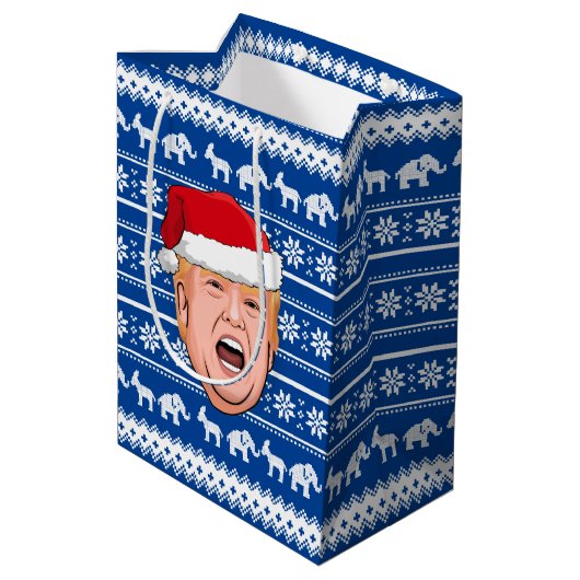 ドナルド怒トランプのクリスマス ミディアムペーパーバッグ (裏面アングル)