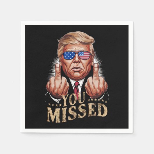 ドナルド恋しく思トランプ米国選挙 スタンダードカクテルナプキン (正面)