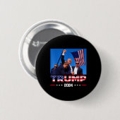 ドナルド生き延びトランプ射撃、 発砲 缶バッジ (正面&裏面)