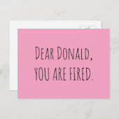 ドナルド親愛、あなたは首になる ポストカード (正面/裏面)
