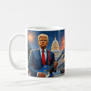 ドナルド遊・トランプのエレクトリック・ギターUS Capitol コーヒーマグカップ