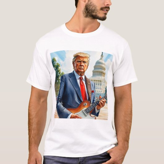 ドナルド遊・トランプのエレクトリック・ギターUS Capitol Tシャツ (正面)