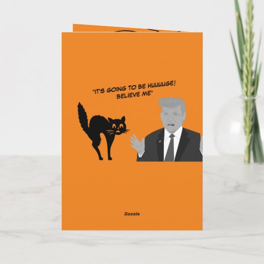 ドナルド·トおもしろいランプの漫画ハッピーハローウィン カード (裏面)