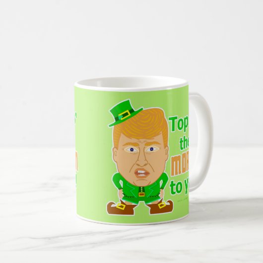 ドナルド・トランプおもしろいなSt patricks dayの小妖精 コーヒーマグカップ (正面右)