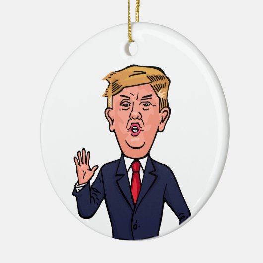 ドナルド・トランプおもしろい大統領のスピーチ漫画アメリカ セラミックオーナメント (左)