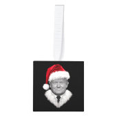 ドナルド・トランプおもしろい・クリスマスサンタハットギフト キューブオーナメント (正面)