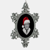 ドナルド・トランプおもしろい・クリスマスサンタハットギフト スノーフレークピューターオーナメント (左)