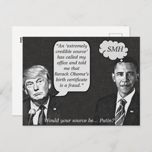 ドナルド・トランプがはがきを言う愚かなこと ポストカード (正面/裏面)