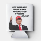 ドナルド・トランプが再び大統領に就任する時がおもしろい好き 缶クーラー (裏面)