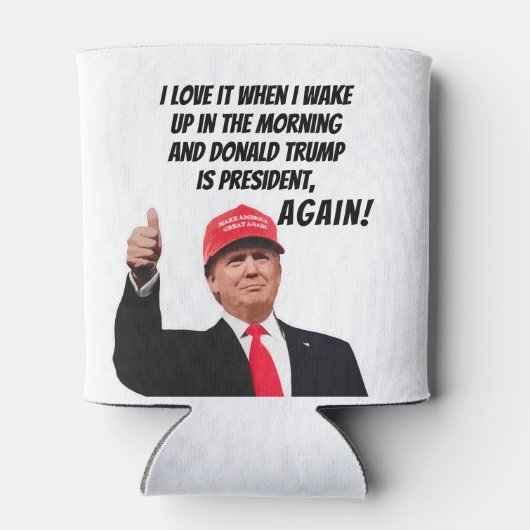 ドナルド・トランプが再び大統領に就任する時がおもしろい好き 缶クーラー (裏面)