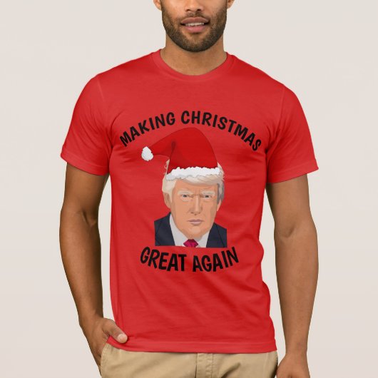ドナルド・トランプが再び素晴らしクリスマスTシャツを作る Tシャツ (正面)