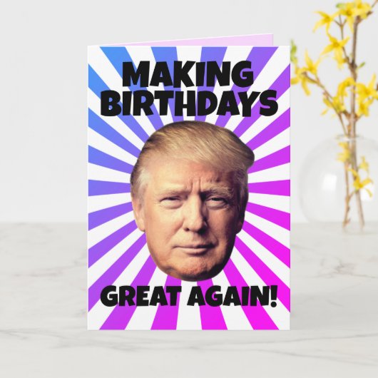 ドナルド・トランプが再素晴らしび誕生日を述べる カード (黄色い花)