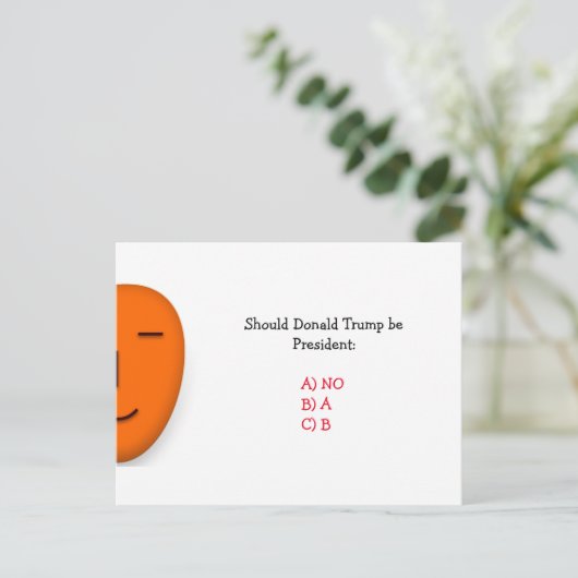 ドナルド・トランプが大統領になるかどうか |はがきおもしろい ポストカード (スタンド正面)