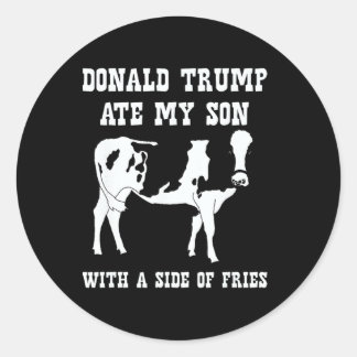 ドナルド・トランプが息子を食べた - 政治風刺 ラウンドシール
