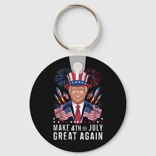 ドナルド・トランプが独立記念日を再び偉大にする  キーホルダー (正面)