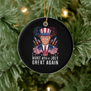 ドナルド・トランプが独立記念日を再び偉大にする セラミックオーナメント