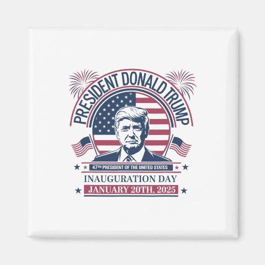 ドナルド・トランプが第47代大統領を獲得 – 2024 Potus Inau マグネット (正面)