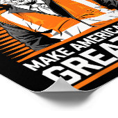 ドナルド・トランプごみオレンジ反射安全ベスト ポスター (角)