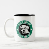 ドナルド·トランプで彼を閉じ込める ツートーンマグカップ (左)