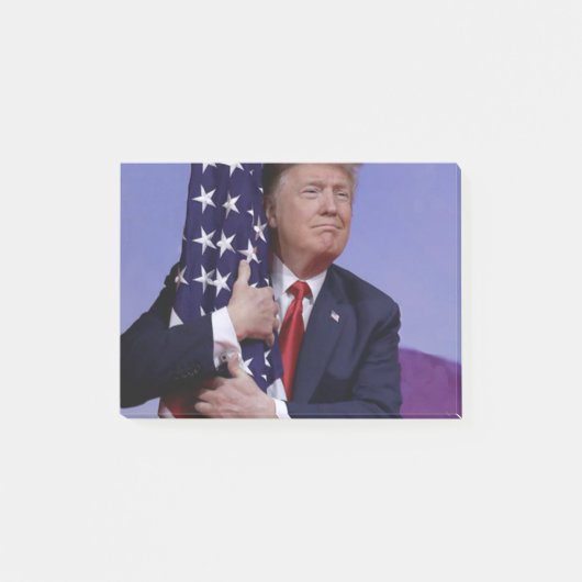 ドナルド・トランプとアメリカ国旗 ポストイット (正面)