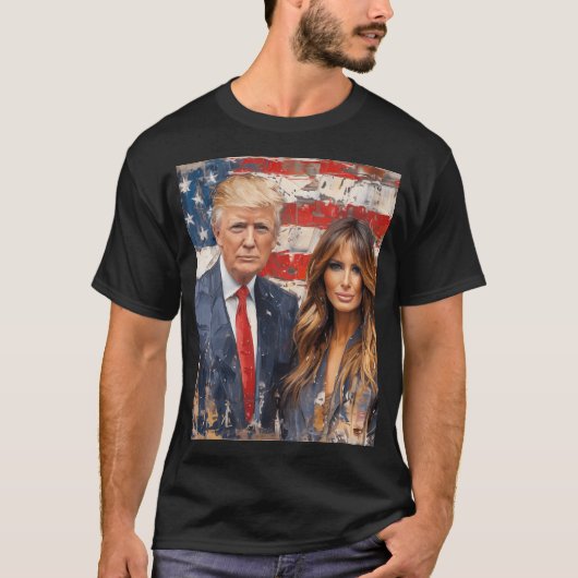 ドナルド・トランプとメラニア Tシャツ (正面)