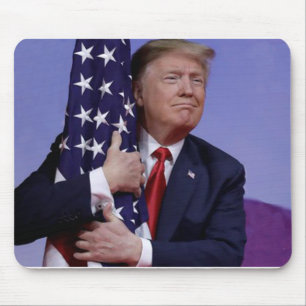ドナルド·トランプと旗 マウスパッド