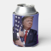 ドナルド・トランプと米国国旗 缶クーラー (缶正面)