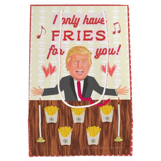 ドナルド・トランプのおもしろいなファースト・フードはバレンタインデーを揚げます ミディアムペーパーバッグ (裏面)