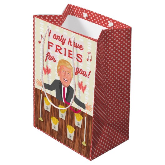 ドナルド・トランプのおもしろいなファースト・フードはバレンタインデーを揚げます ミディアムペーパーバッグ (裏面アングル)